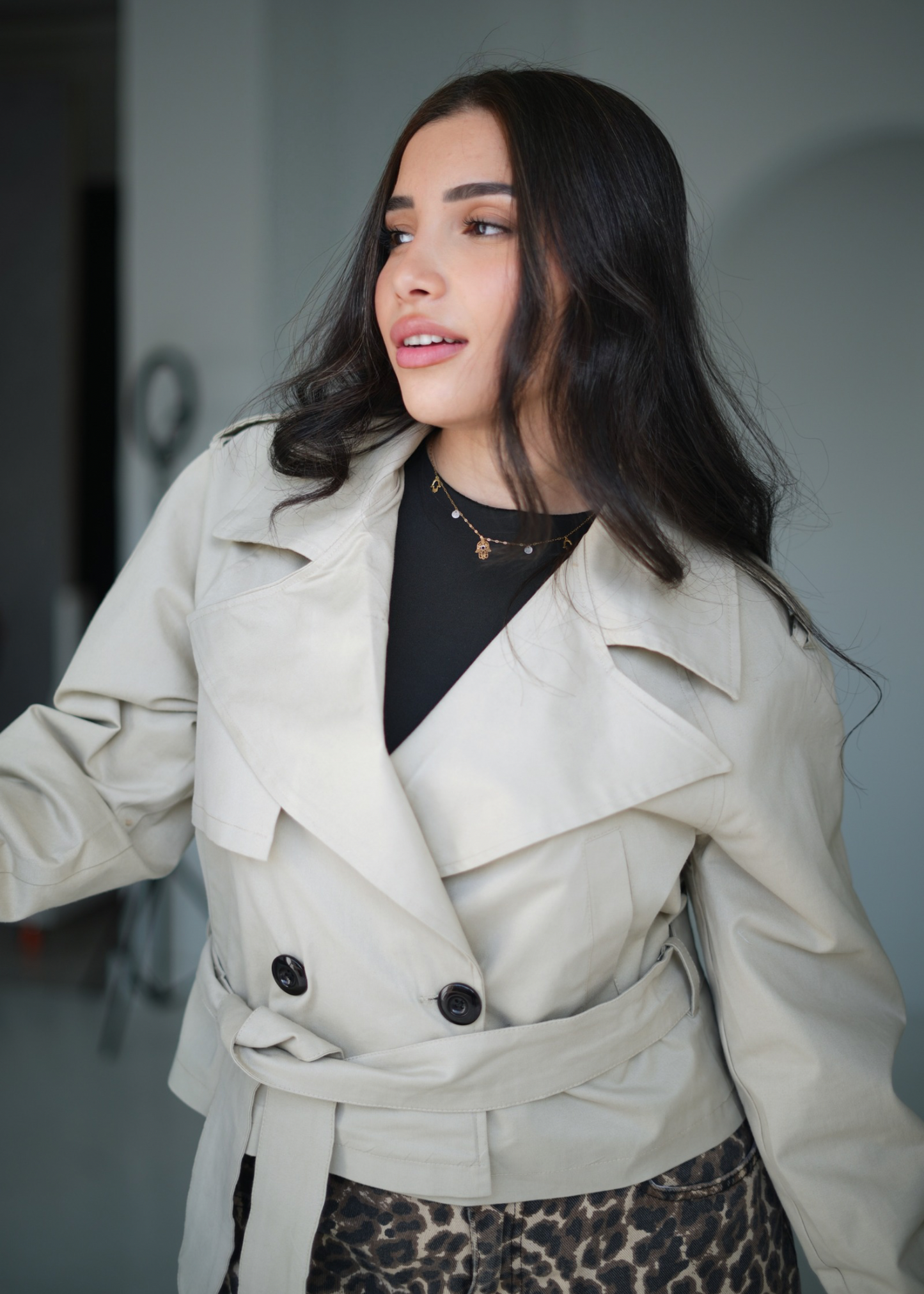 Short Trench Jacket ( Beige )