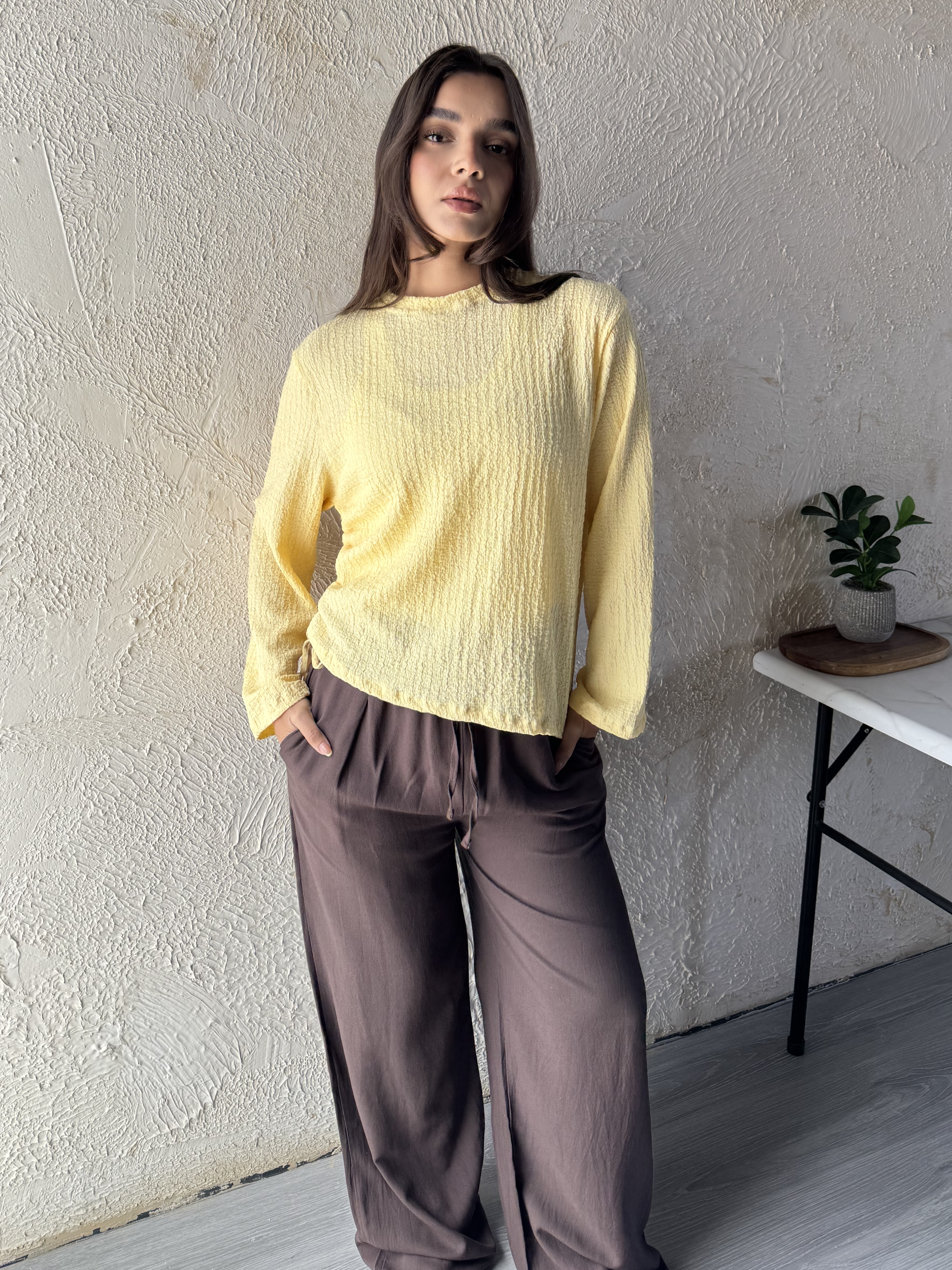 Asymmetric Fit Blouse - yellow