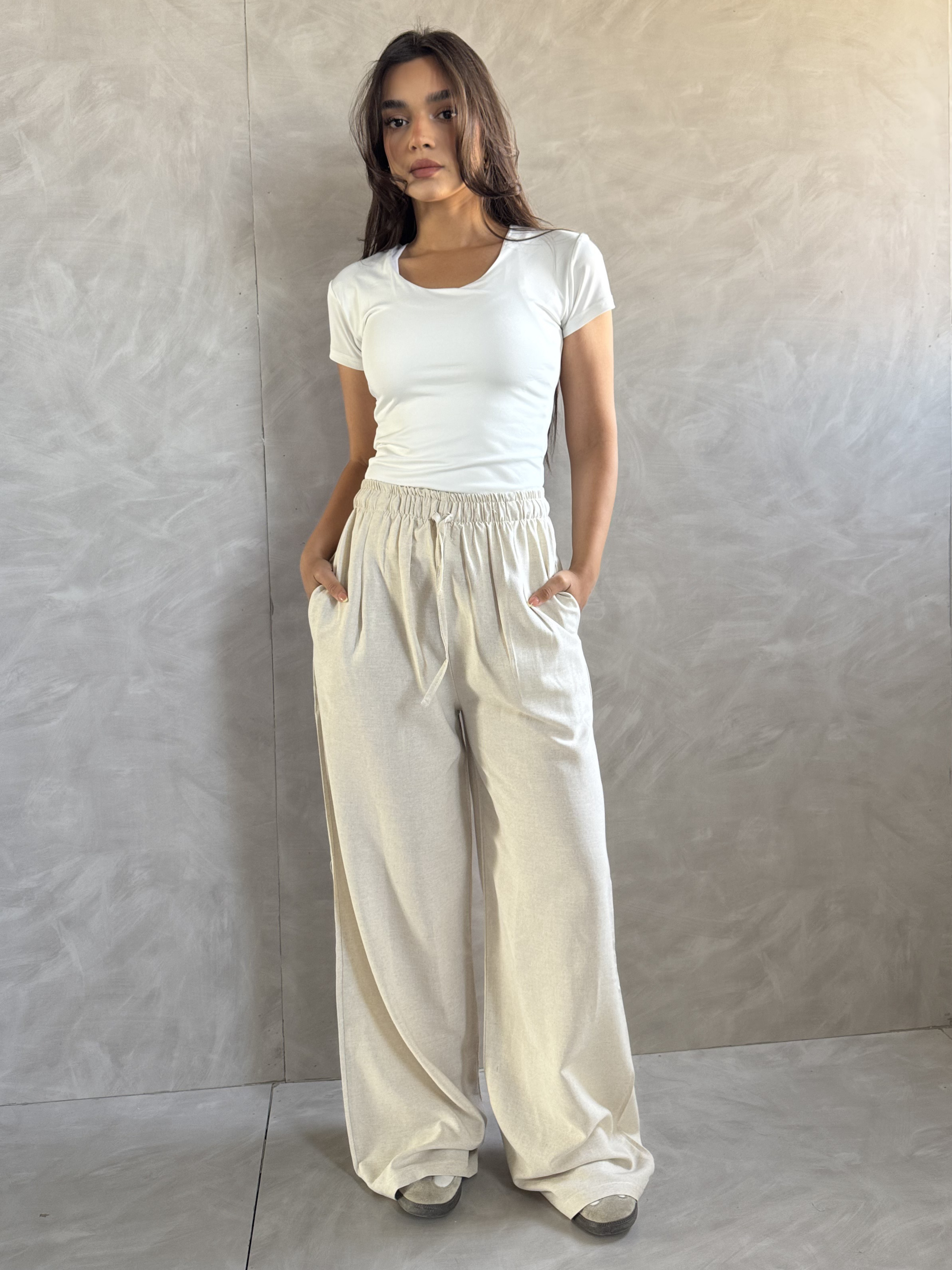 Wide Leg Pant - beige