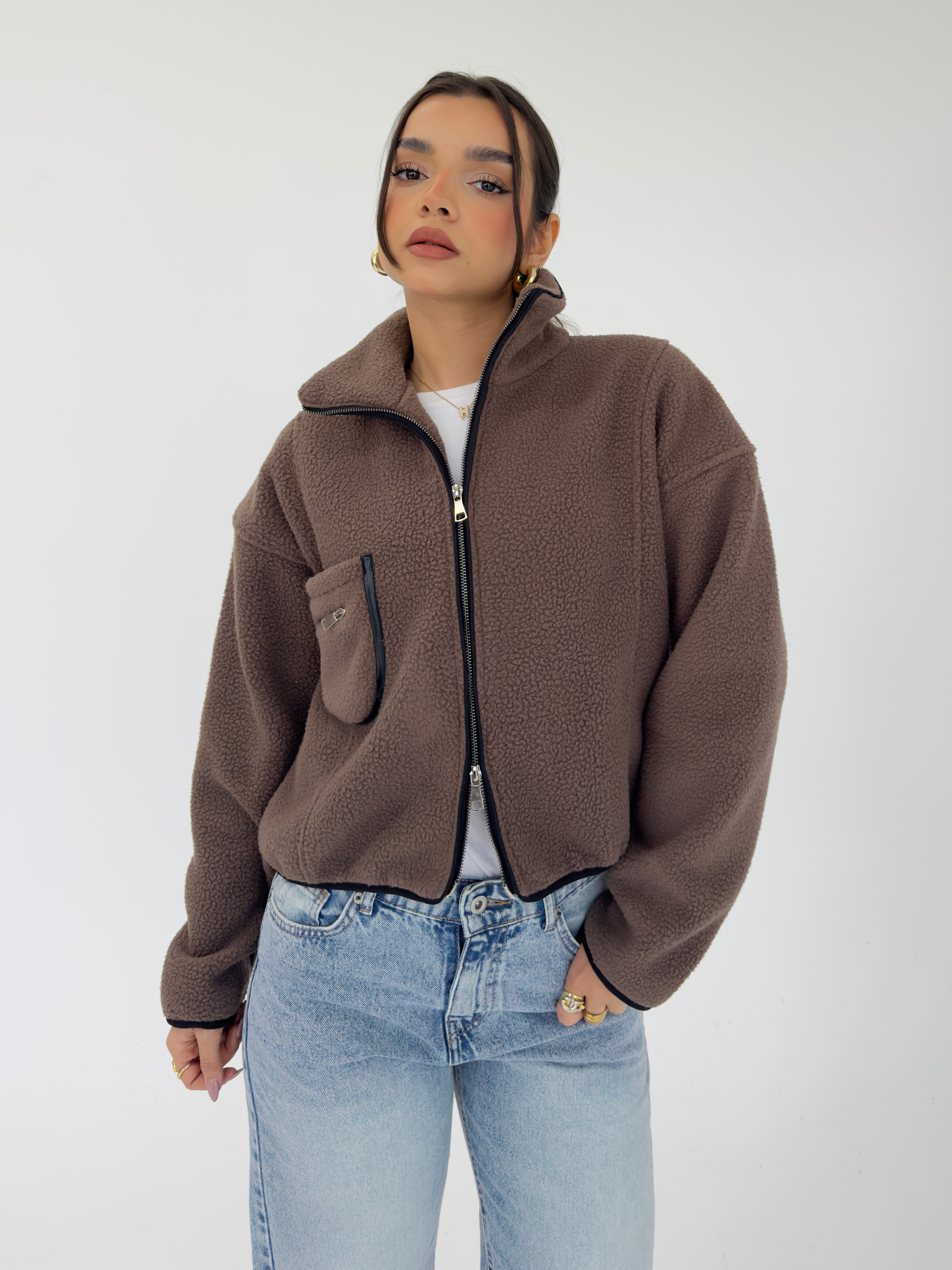 TEDDY JACKET - Brown