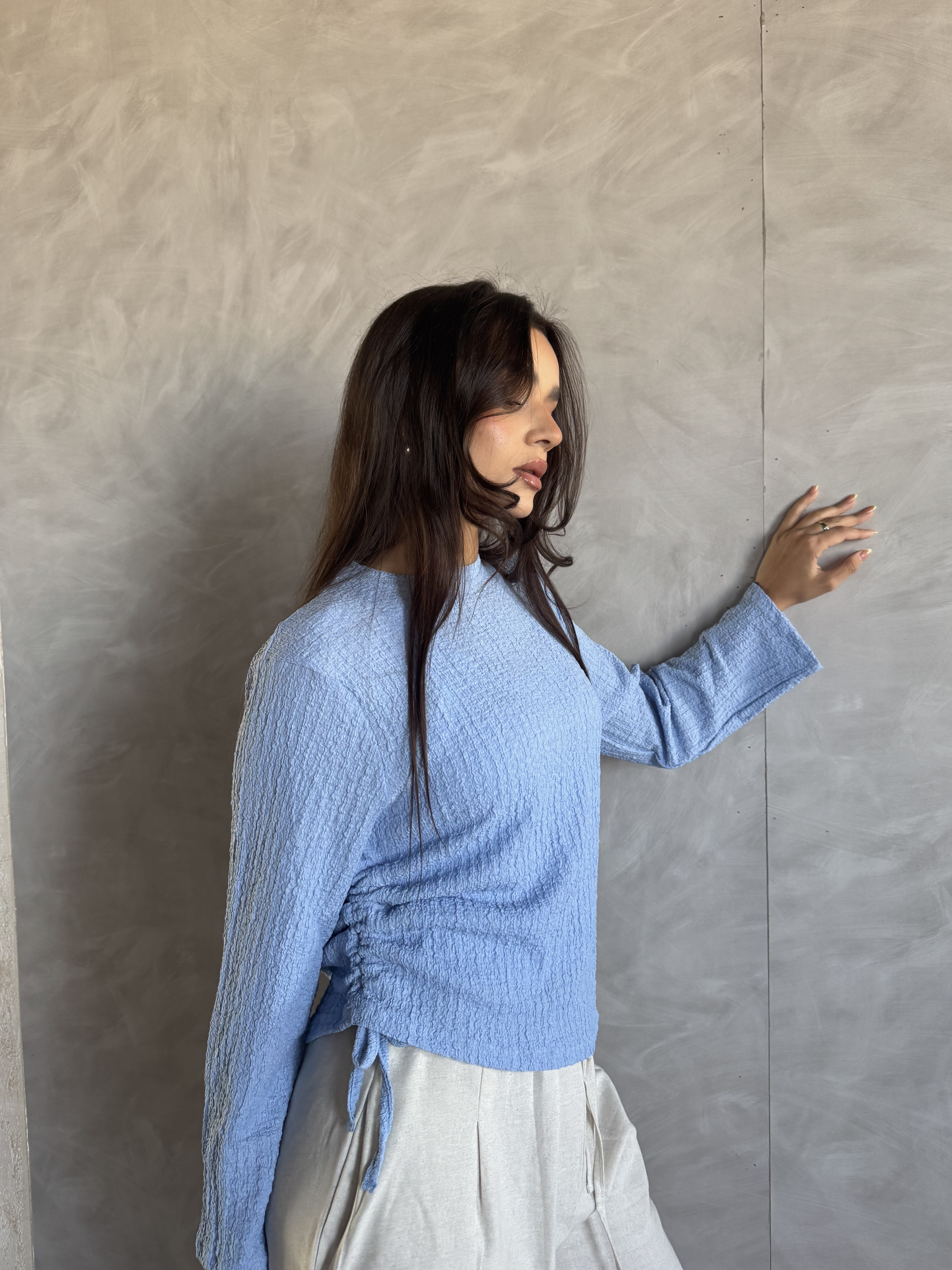 Asymmetric Fit Blouse - Blue
