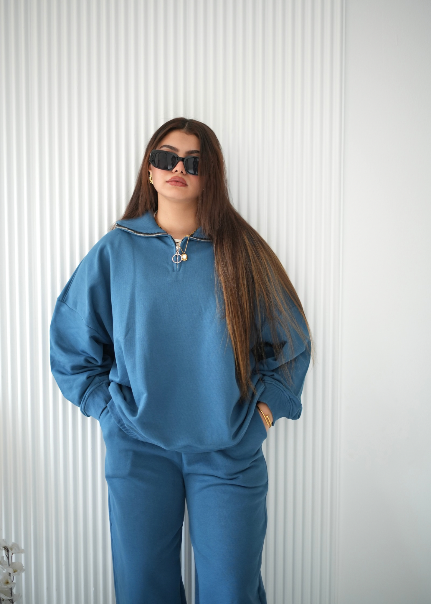 Twin’Set Quarter Zip ( Cayn Blue )