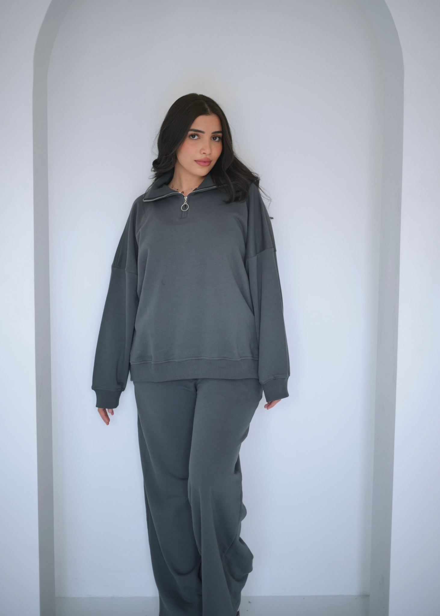 Twin’Set Quarter Zip ( Space Gray )