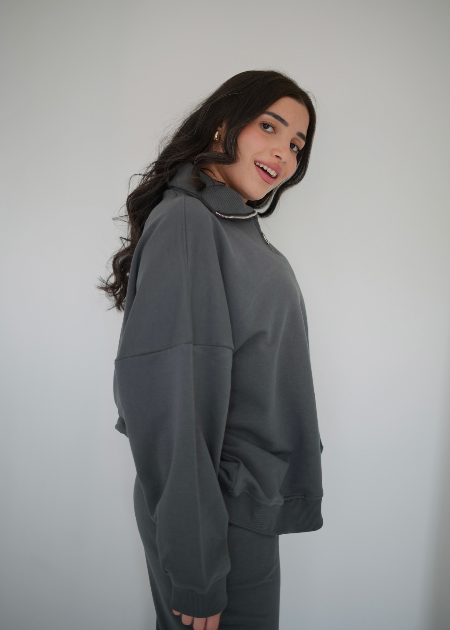 Twin’Set Quarter Zip ( Space Gray )