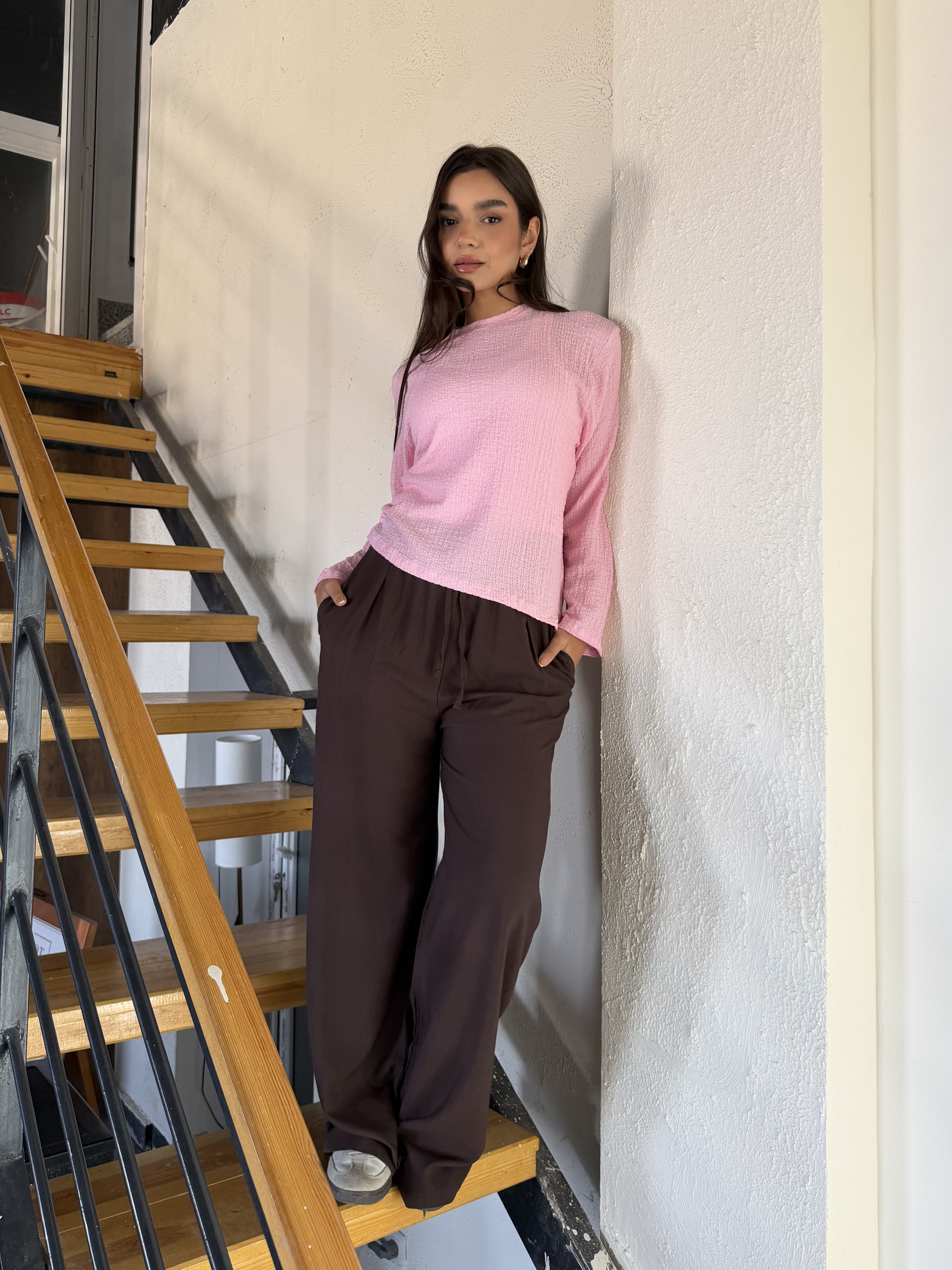 Wide Leg Pant - brown