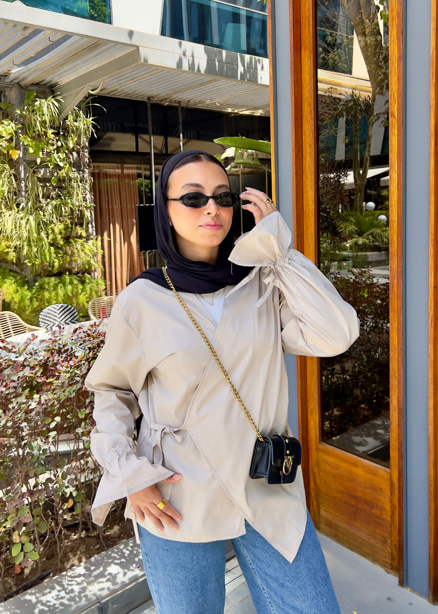 ASYMMETRIC SHIRT - Beige