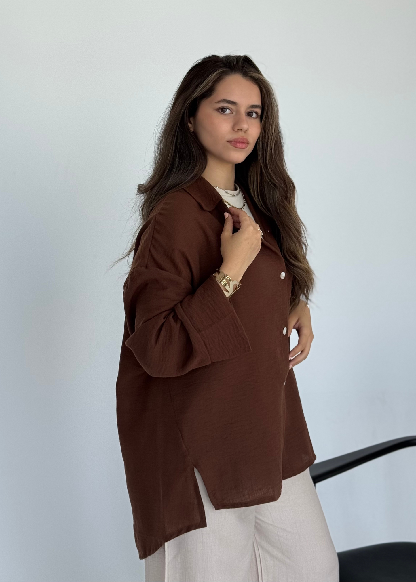 OverSized Shirt - Cocoa Brown