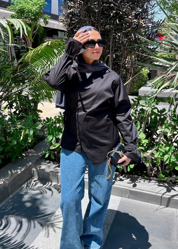 ASYMMETRIC SHIRT - Black