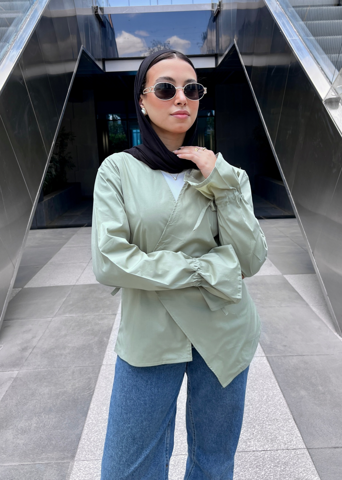 ASYMMETRIC SHIRT - Mint Gren