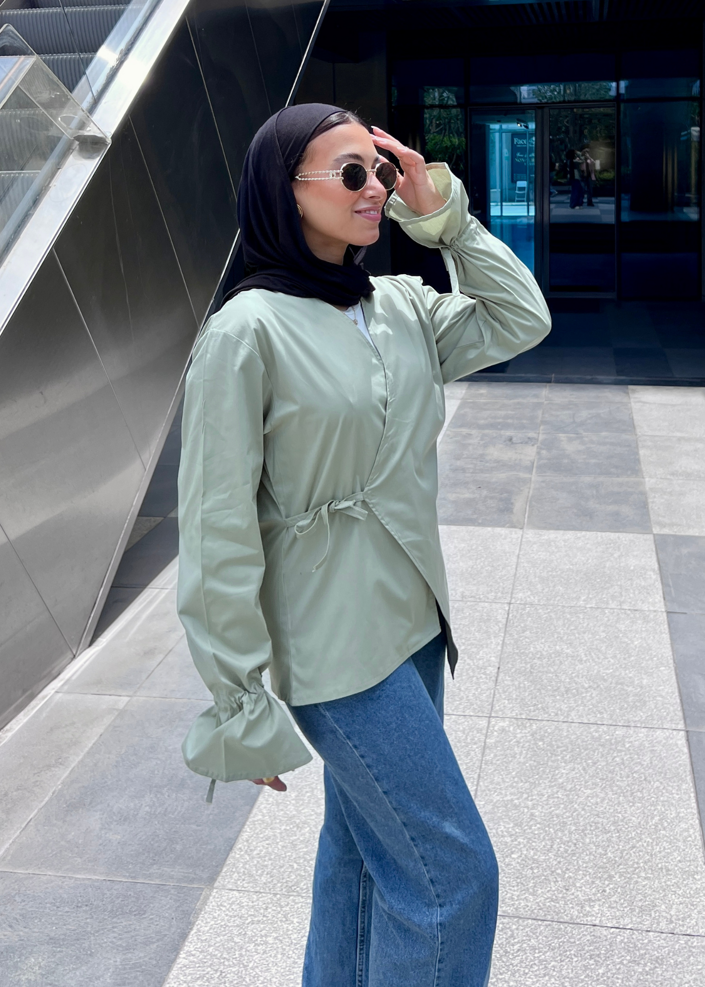 ASYMMETRIC SHIRT - Mint Gren