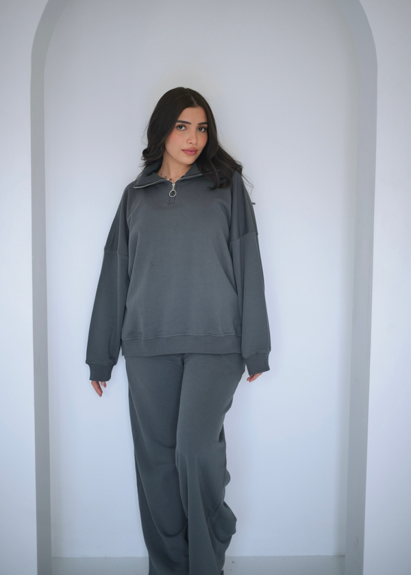 Twin’Set Quarter Zip ( Space Gray )