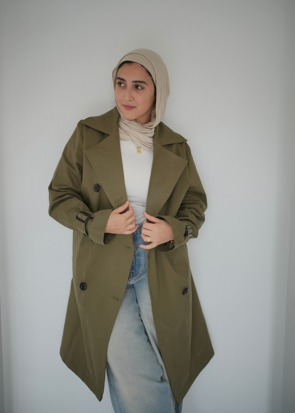 Oversized Trench Coat ( Olive )