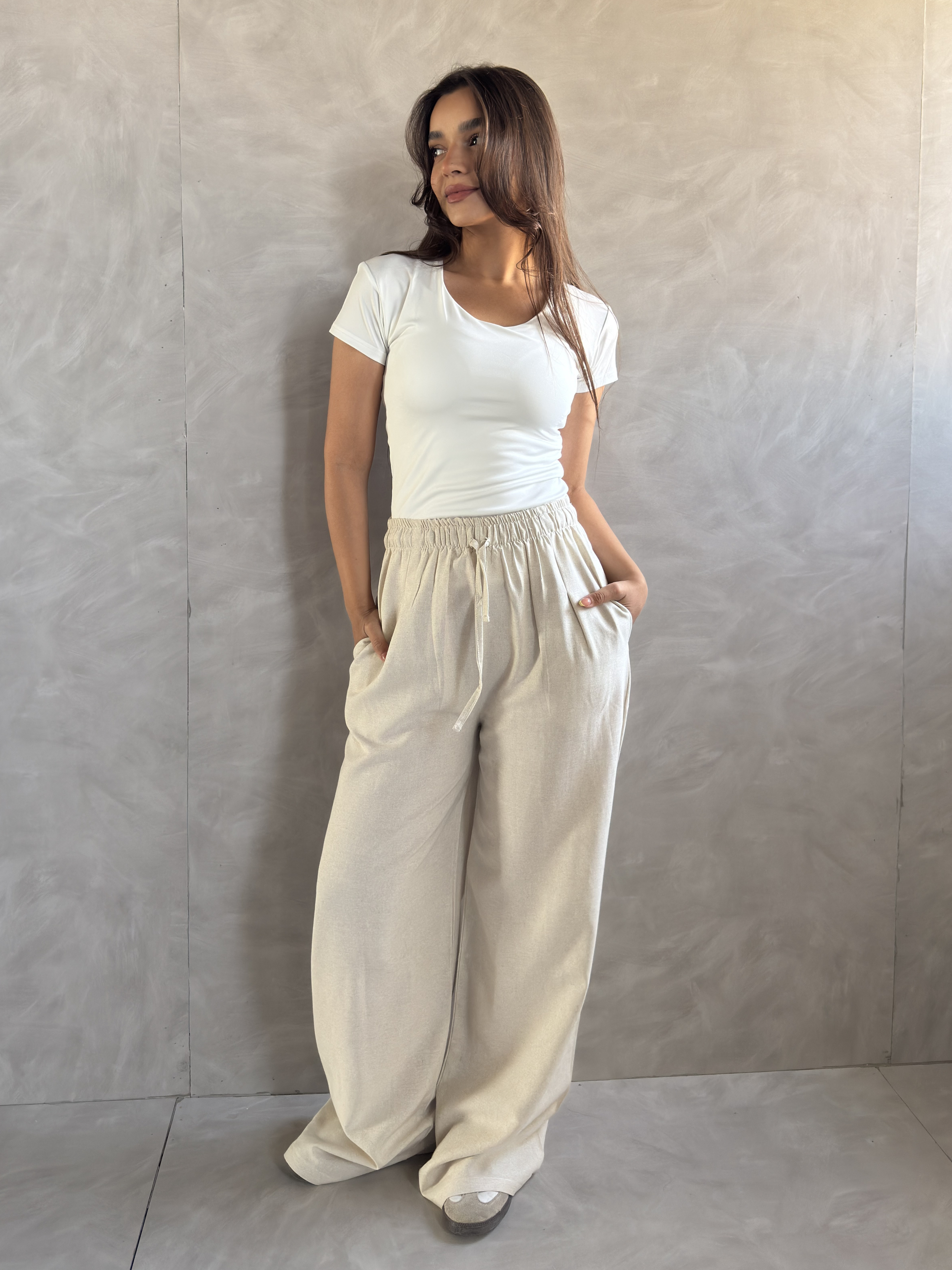 Wide Leg Pant - beige