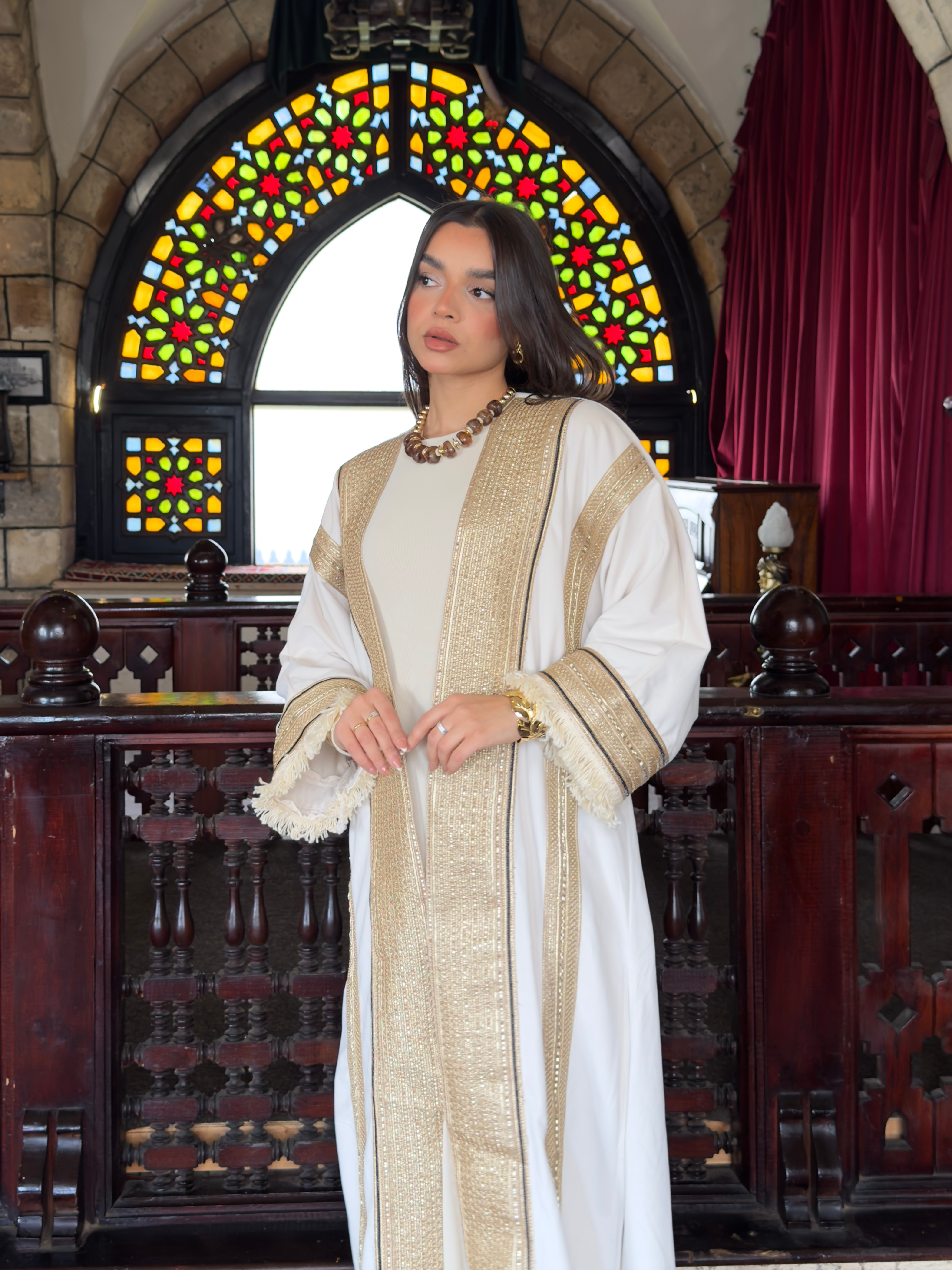 WAQAR KAFTAN - ( Off White )- وقــــار