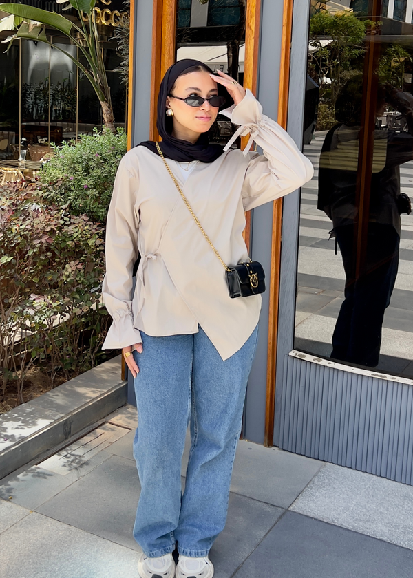 ASYMMETRIC SHIRT - Beige