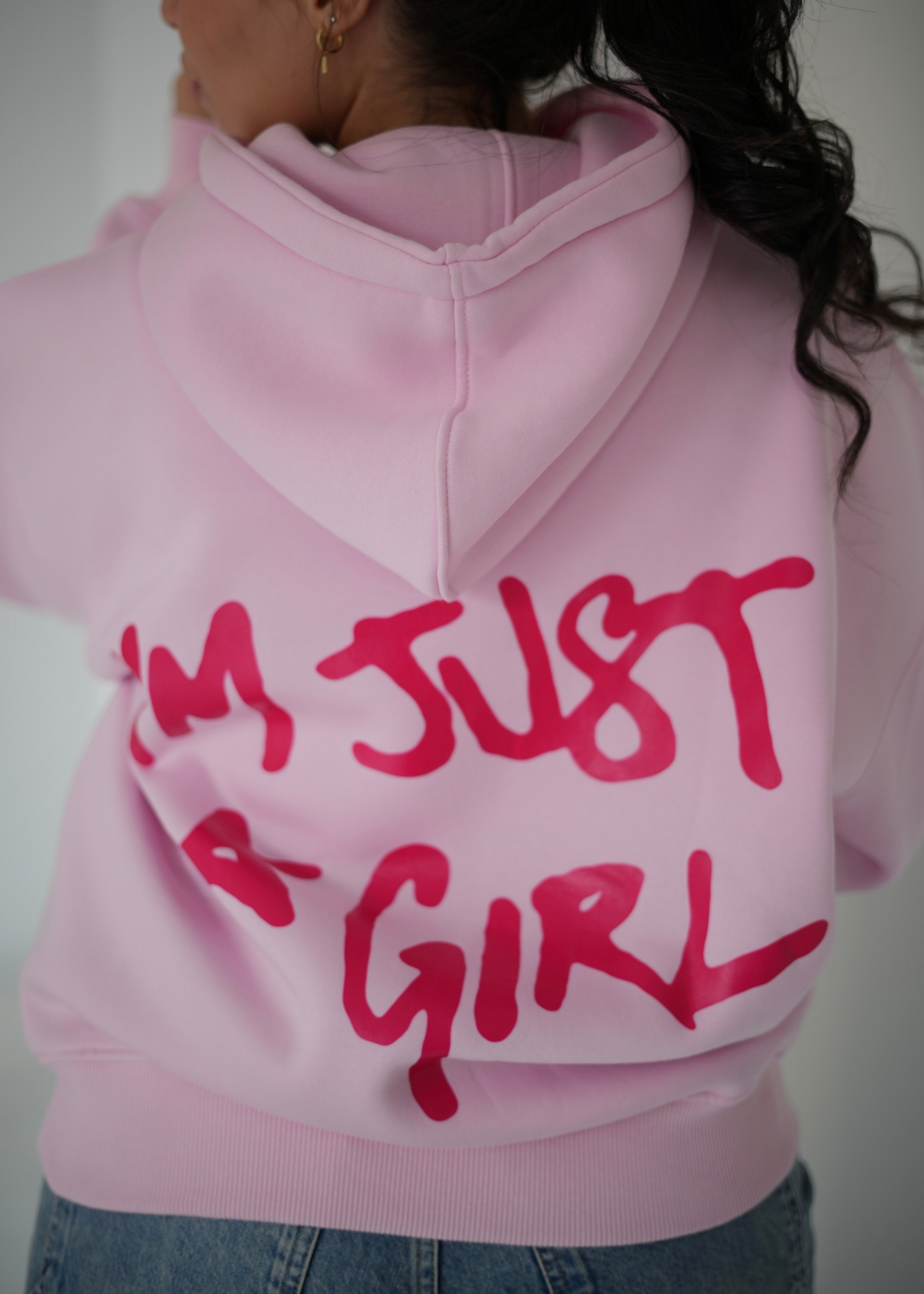 Printed Oversized Hoodie ( Baby Pink )
